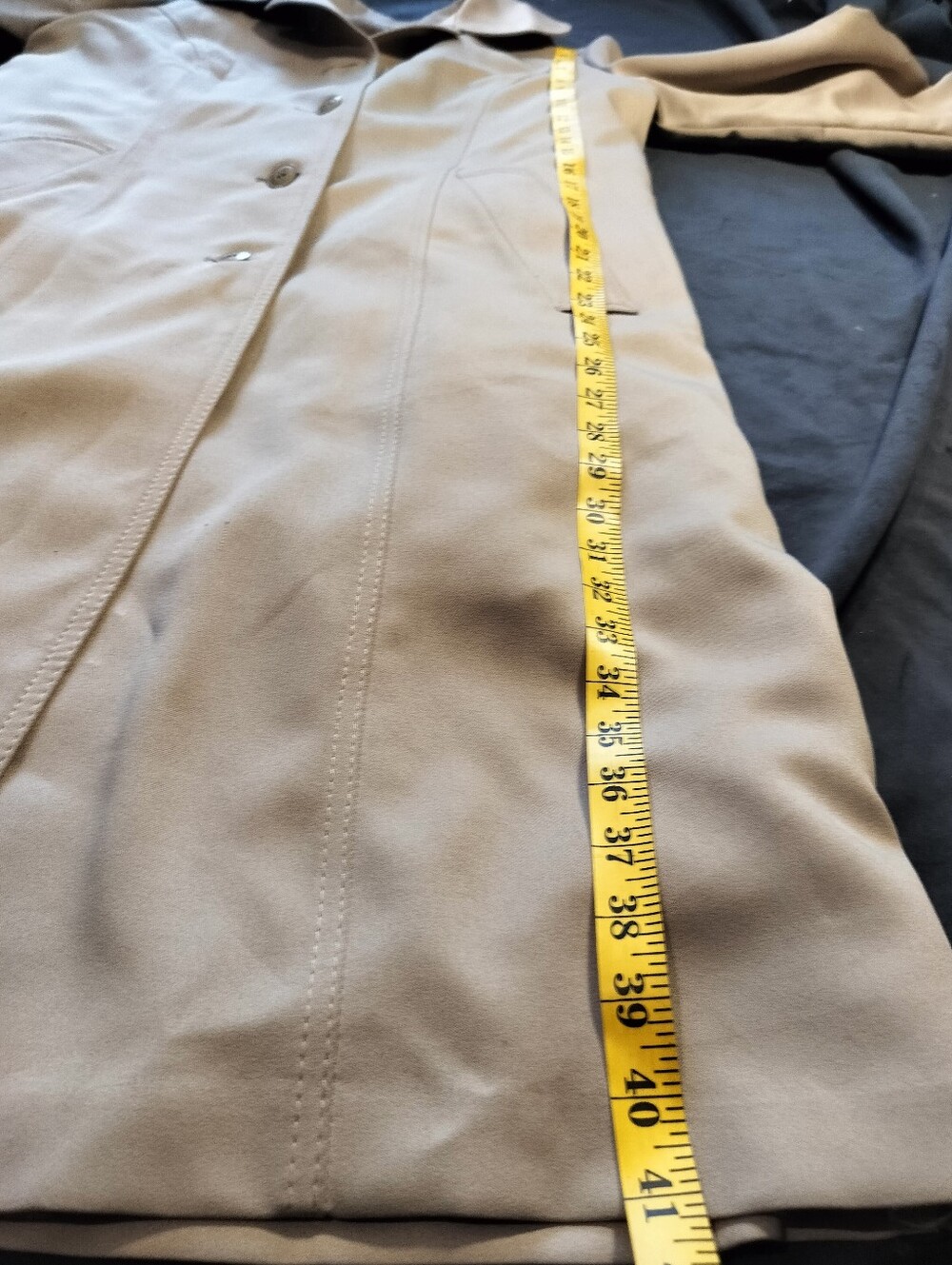 Vintage 70s London Fog Maincoats Khaki Trench Coat Impeccable Sherpa Lining 16P - Picture 3 of 13